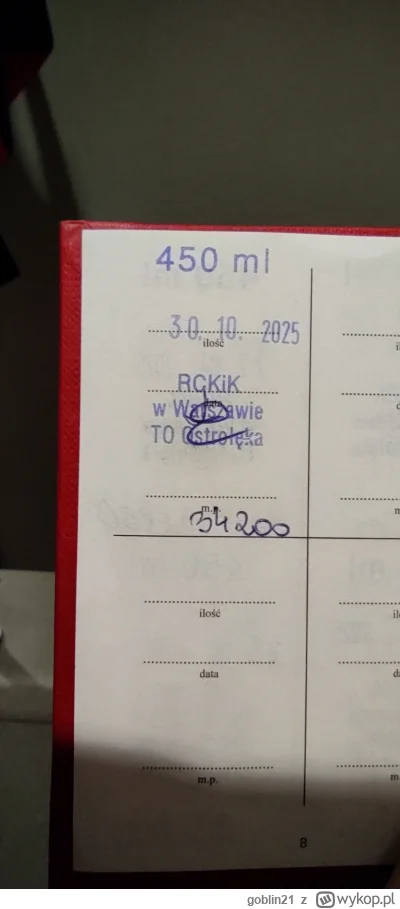 goblin21 - 50 001 - 450 = 49 551
Data donacji - 30.10.2025
Rodzaj donacji - krew pełn...