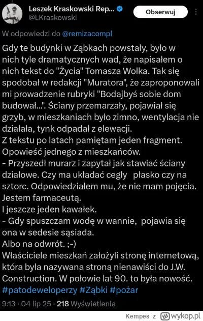 Kempes - #warszawa #pozar #heheszki #patodeweloperka