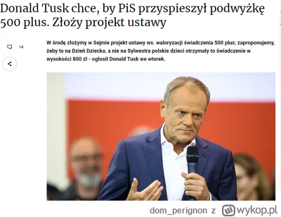 dom_perignon - Tusk krytykuje 800plus, twierdząc, że to napędzi inflację, by potem je...