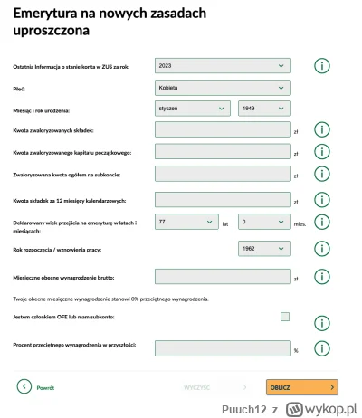 Puuch12 - >prawdzacie swoje środki w kalkulatorze emerytalnym na stronie ZUS 

@Dzony...