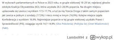 Lambo994 - @kuromin-go: Wiesz, że w wyborach parlamentarnych 2023 wśród wyborców do 3...