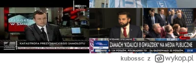 kubossc - Po lewej telewizja publiczna po katastrofie samolotu z udziałem m.in prezyd...