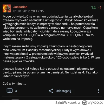 SaintWykopek - @Jossarian Czytałem to XD