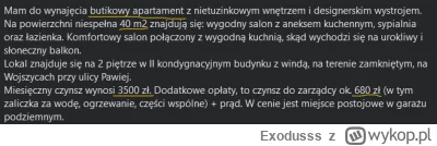 Exodusss - B U T I K O W Y apartament XDDDDDD czyli jaki? wielkości pudełka do butów?...
