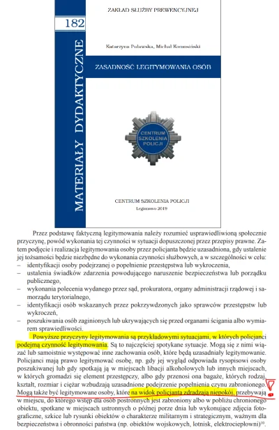 rodszyld - Podstawą do legitymowania jest niepokój na widok policjanta.

Nic dziwnego...