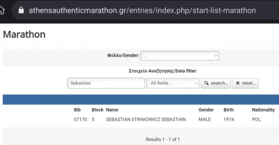 ziuaxa - Ciekawostka - w Maratonie w Atenach startuje  Sebastian, tylko że Strakowicz...