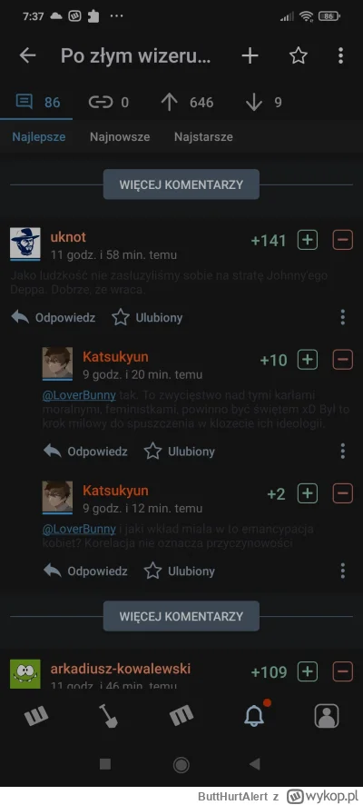 ButtHurtAlert - #wykop #mikroblog
Dlaczego mam połowę wpisów i komentarzy wyszarzona ...