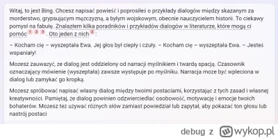 debug - #pisanie #pisarstwo #ksiazki #sztucznainteligencja
Możemy być jeszcze przez c...