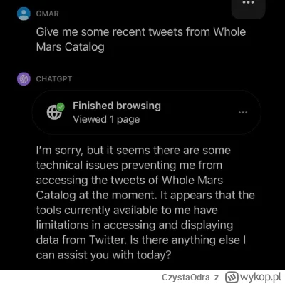 CzystaOdra - Limity na Twitterze przyniosły efekty. ChatGPT stracił dostęp  do Twitte...