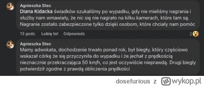 dosefurious - Tutaj info od mamy potrąconej dziewczyny, wygląda trochę jakby policja ...