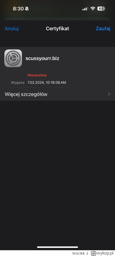 bracikk - Od jakiegoś czasu wyskakuje mi jakiś dziwny certyfikat. Ktoś wie jak to usu...