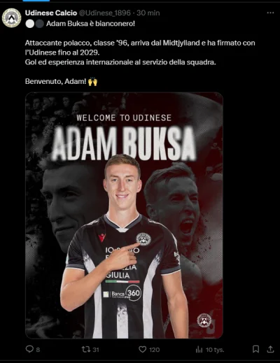 Minieri - Buksa oficjalnie w Udinese, transfer z Midtjylland za 5 milionów euro. 
#se...