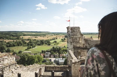 Pannoramix - Panorama z zamku w Janowcu. Widać Skarpę Dobrską z głównego zdjęcia