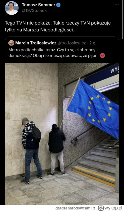 gardzenarodowcami - jakiś pisowski troll przerobił  zdjęcie z marszu niepodległości, ...