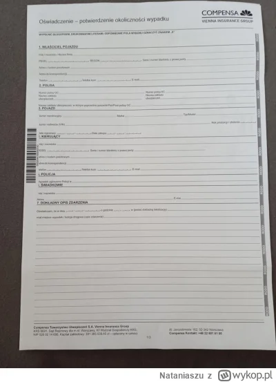 Nataniaszu - Hejo, posiada ktoś może  OŚWIADCZENIE - POTWIERDZENIE OKOLICZNOŚCI WYPAD...