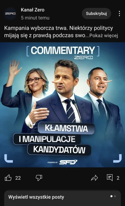 paul772 - Mentzen trzeci w sondarzach, a na miniaturce biejat xD
#polityka. #kanalzer...