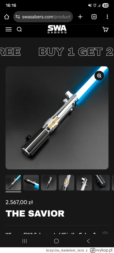 krzychukadetemtera - Ależ to jest piękne! Cena też kosmiczna!
#starwars #lightsabers