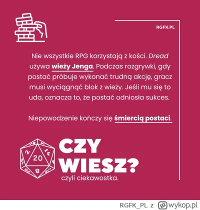 RGFK_PL - W Dread nie rzucasz kostką – wyciągasz klocek z wieży Jenga. Twoja postać c...