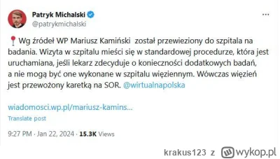 krakus123 - #polityka #sejm 
Co za dzban.
Rutynowe badania o godz 18, karetką specjal...