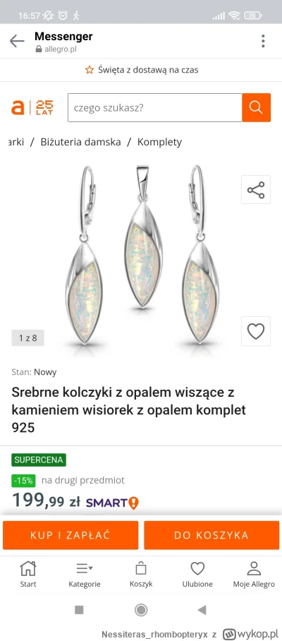 Nessiteras_rhombopteryx - Dziewczyny pomóżcie bo kupuję mamie kolczyki i wisiorek na ...