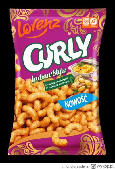 michalgrande - #przegryw dobre te curly indian style, czuć i orzech i curry #chrupki