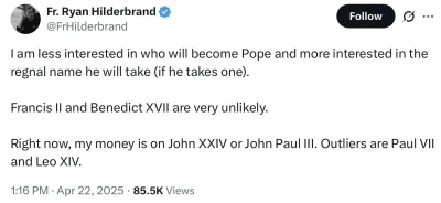 Lolenson1888 - Według ekspertów jest duża szansa na Jana Pawła III.
Przecież te pozna...