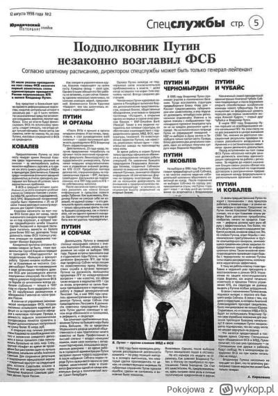 Pokojowa - W 1998 roku redaktor gazety „Prawny Petersburg” Anatolij Lewin-Utkin napis...
