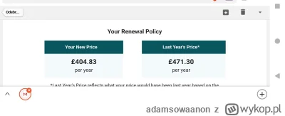 adamsowaanon - No I to mi się podoba, firma szanująca klienta.
Za bezszkodową jazdę a...