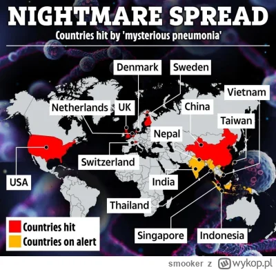 smooker - #wirus #pandemia #swiat 
Kraje, w których rozprzestrzenia się „tajemnicze z...