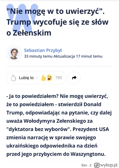 Sin- - Już jakiś deal przyklepany i szybka zmiana zdania nastąpiła (－‸ლ)

Źródło: htt...