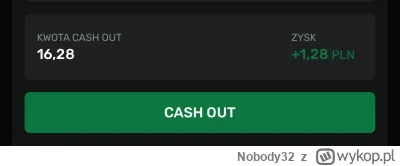 Nobody32 - Robić cashout czy ryzykować taki pieniądz? 
#bukmacherka 
#heheszki