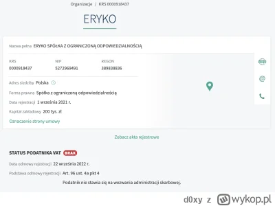 d0xy - eryco.pl już nie działa, teraz to https://manufakturawanien.pl zarejestrowana ...