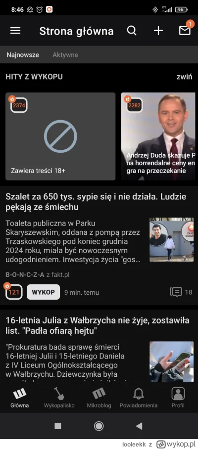 looleekk - Jak to działa, że na głównej wykopu, używając aplikacji na telefonie mam d...