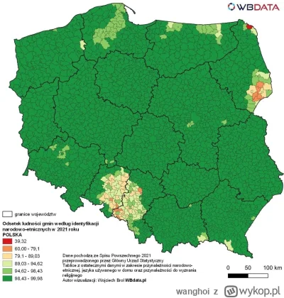 wanghoi - Mapa pokazująca gdzie żyją mniejszości narodowe w Polsce #polska #mapporn #...