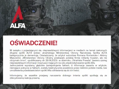 Ryneczek - Oświadczenie polskiej firmy Alfa dotyczące obrzydliwego artykułu ukraiński...