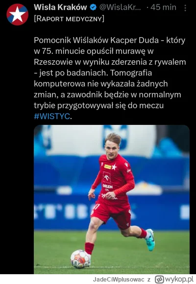 JadeCiWplusowac - #wislakrakow dobre wieści