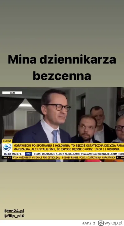 JAn2 - Reakcja dziennikarza po tym jak morawiecki oświadcza że popiera in vitro (ʘ‿ʘ)...