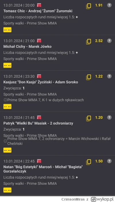 CrimsonMiras - #primemma #famemma #bukmacherka 
Murki łapcie kurs 10.57