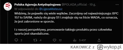 KAKOWICZ - @Szyme1: stąd brałem info
w każdym razie oficjalne stanowisko POLADA:

"Le...