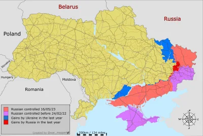 51431e5c08c95238 - Tak przez ostatni rok zmieniała się linia frontu na Ukrainie.

Pos...