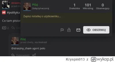 Kryspin013 - >@straszny_cham agent peło

@PiSzj: zawsze śmieszy jak tego typu pierdy ...