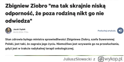 JuliuszSlowacki - How incredibly convenient. 
Akurat mu się pochorowało jak złożyło s...