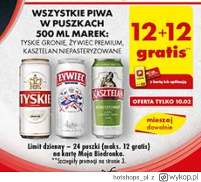 hotshops_pl - Piwa 12+12 Piwo w Biedronce Tyskie, Żywiec, Kasztelan 10.02.2023
https:...