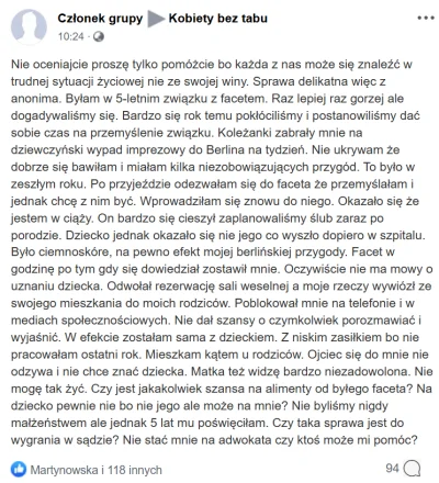 ponsulek - Po pierwsze: podłość faceta, który zostawił kobietę zaraz po urodzeniu dzi...