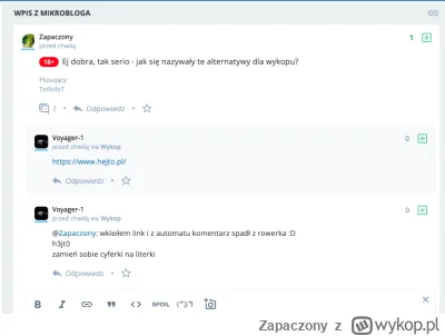 Zapaczony - @Voyager-1: nie no, ja tam widzę twój komentarz. Dzięki za link, muszę za...