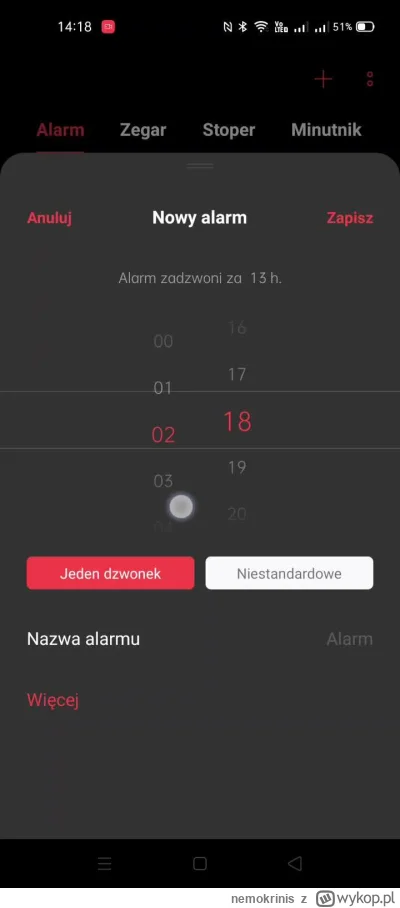 nemokrinis - #realme #android #problem

Miał ktoś problem z ustawianiem budzika po zm...