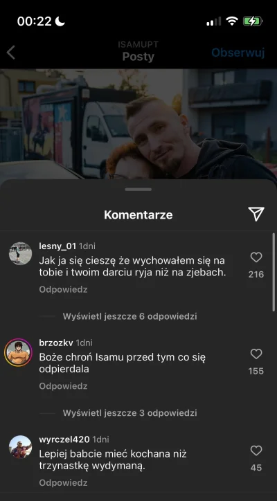 hehe-sex - Komentarze pod najnowszym zdjęciem isamu xddddd prxeciez to jest jakaś sek...