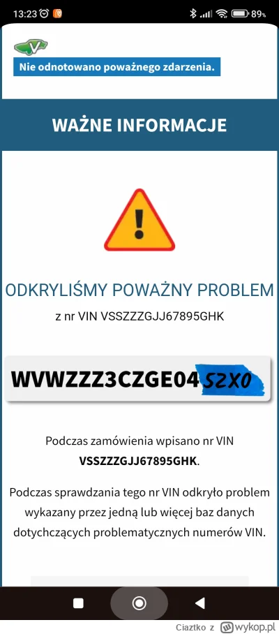 Ciaztko - Kupiłem sobie raport autka, i wyskoczyło takie info, rozumiem że jakiś wał ...