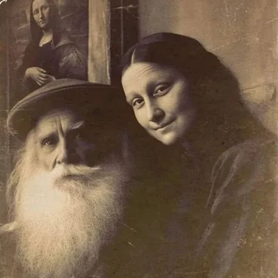 nonOfUsAreFree - Mało znane zdjęcie Leonarda da Vinci z Mona Lisą. 
Ci którzy znają t...