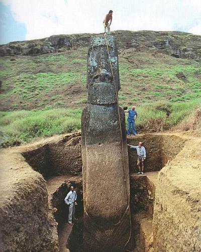 Raf866 - Porównanie jednego z moai do ludzi. Robi wrażenie.